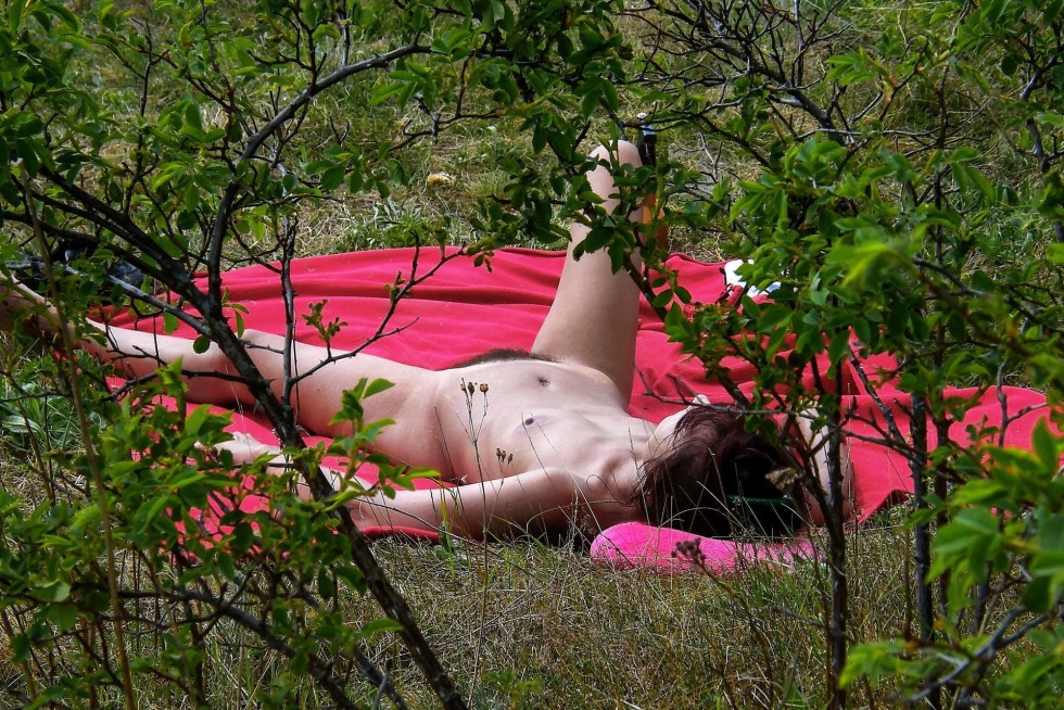 Naked tanks in the bushes