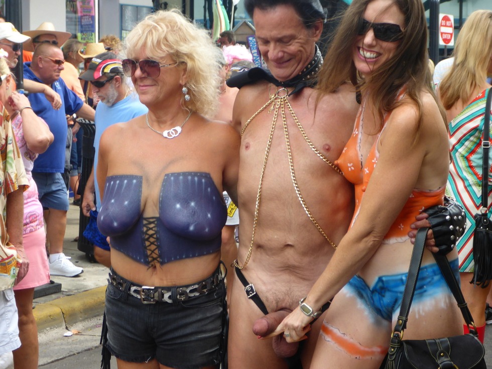 Naked women at the Fantasy Fest festival