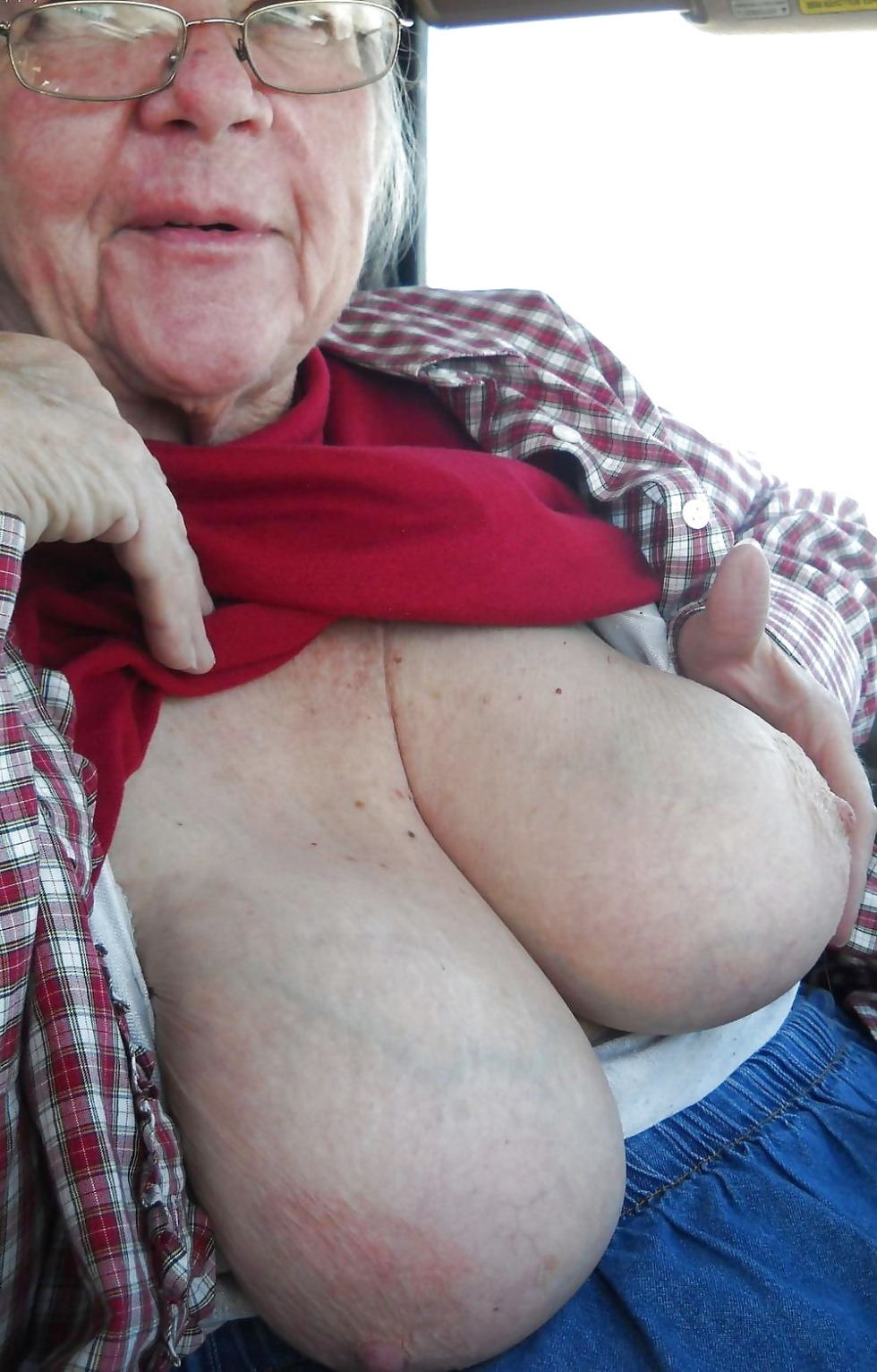 Old with large breasts