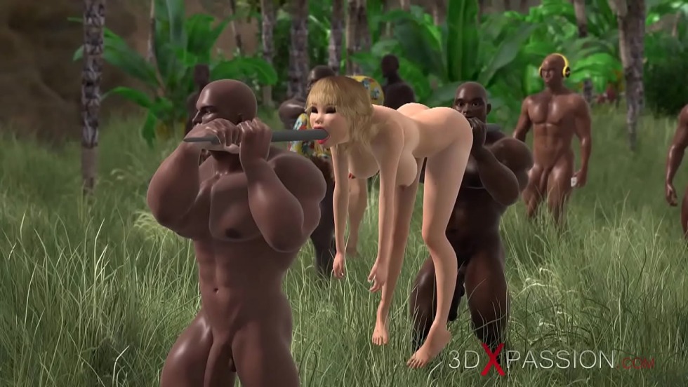 Naked natives in the jungle