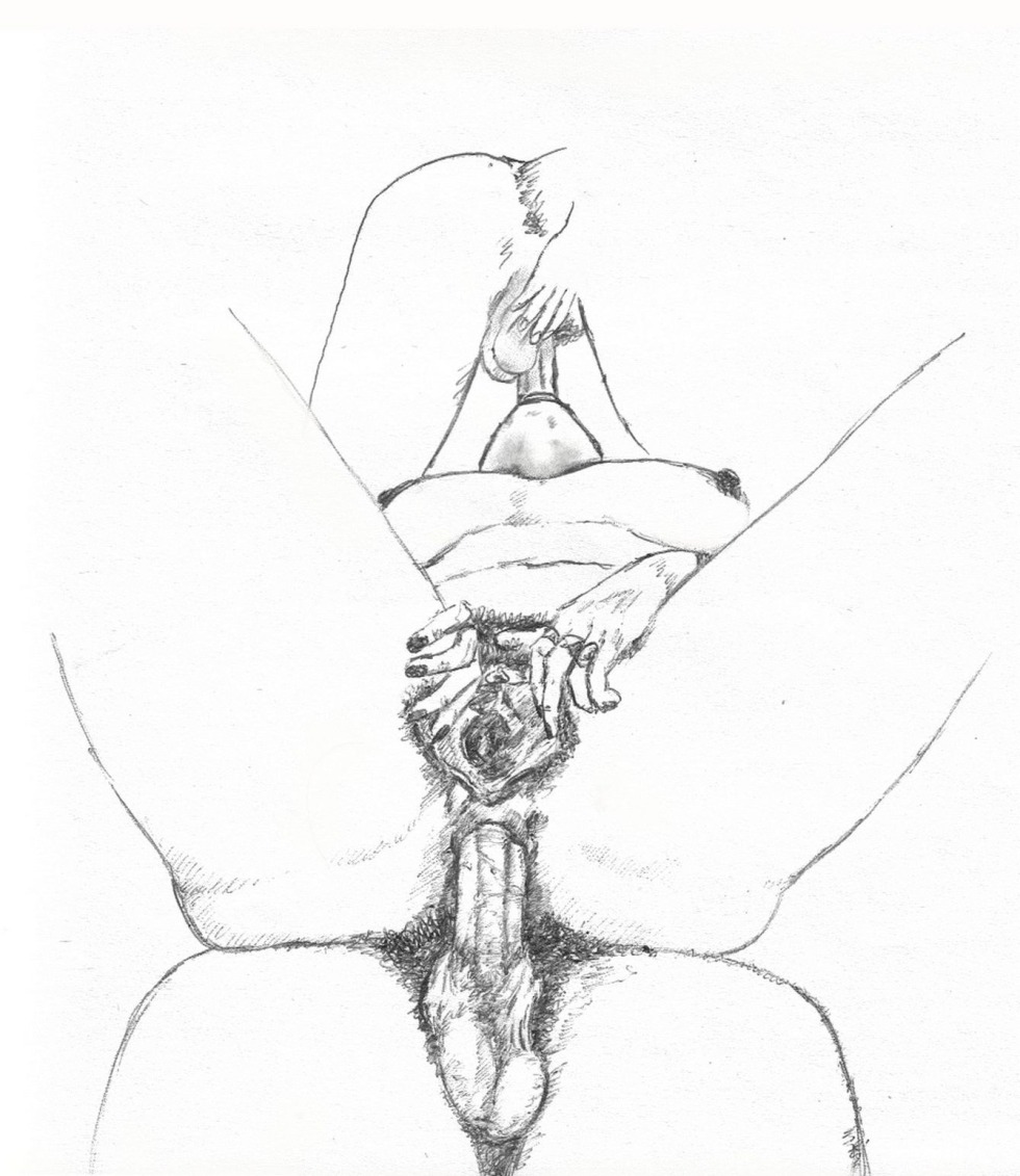 Vagina drawing with a pencil