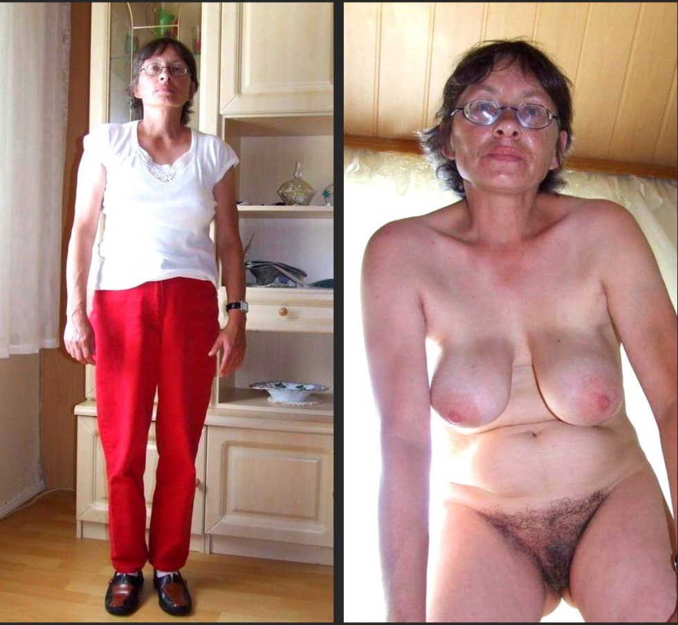 Dressed striped old women