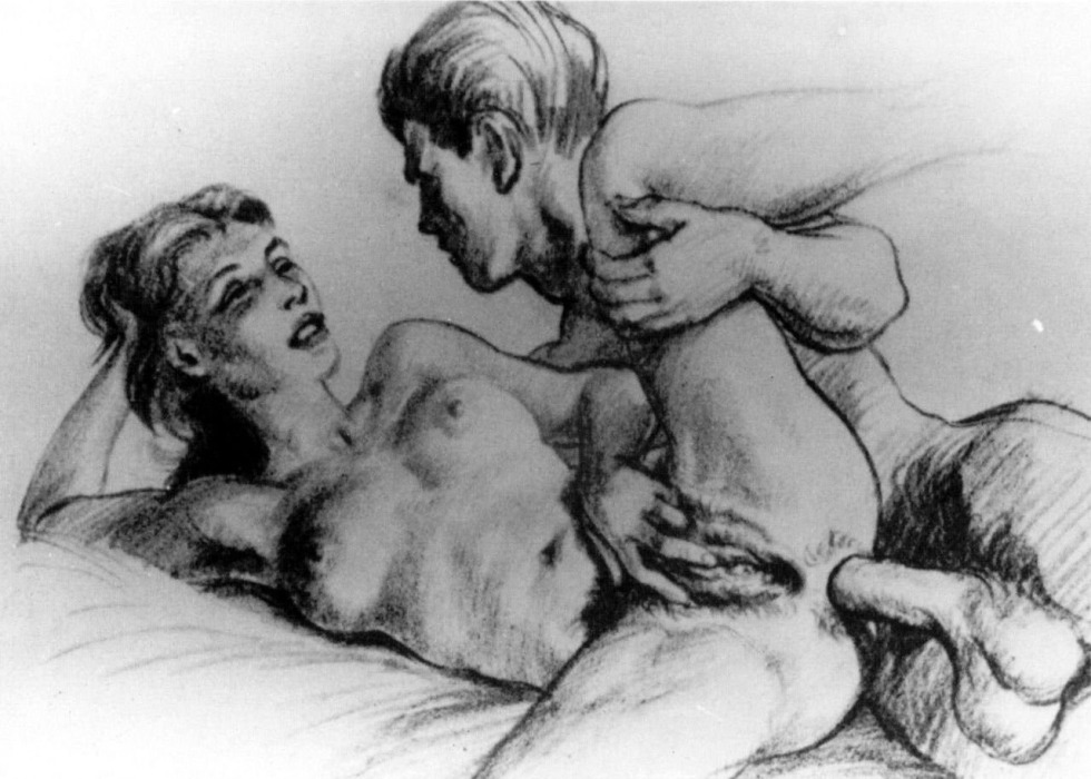 Pornographic drawings with a pencil