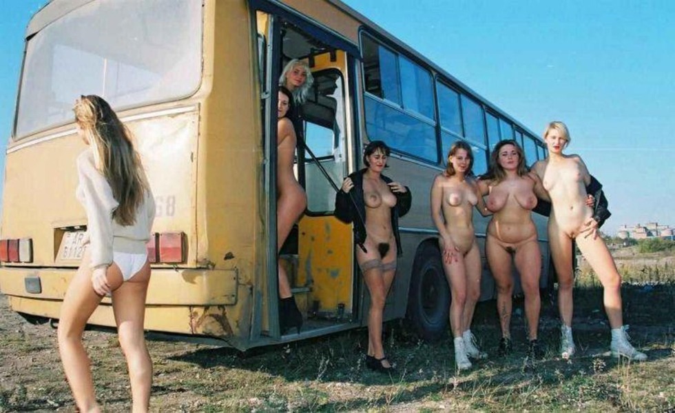 Girls naked in transport