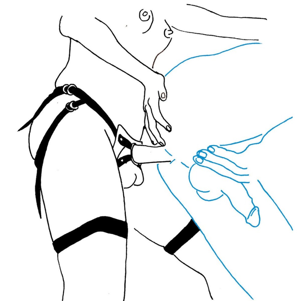 Anal strap -on drawings