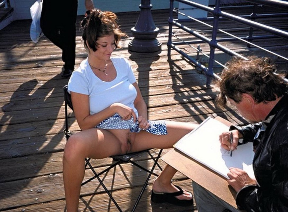 Girls without panties in public places
