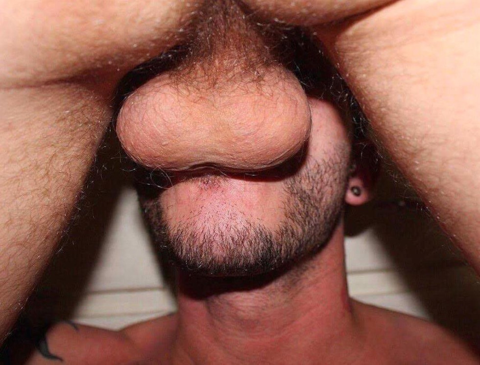 Man licks hairy eggs