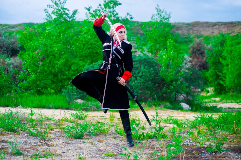 Cossack flange with a woman with a woman