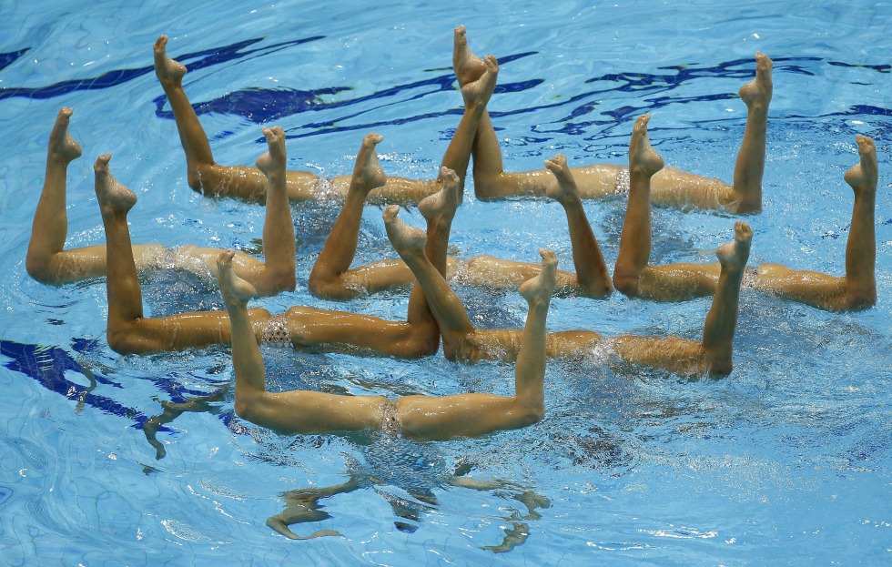 Synchronized swimming naked