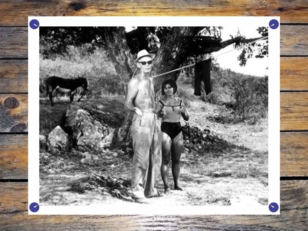 Leonid Gaidai and Natalya Varley on the set of the Caucasian captive