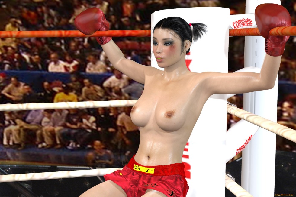 Women's boxing in the ring naked