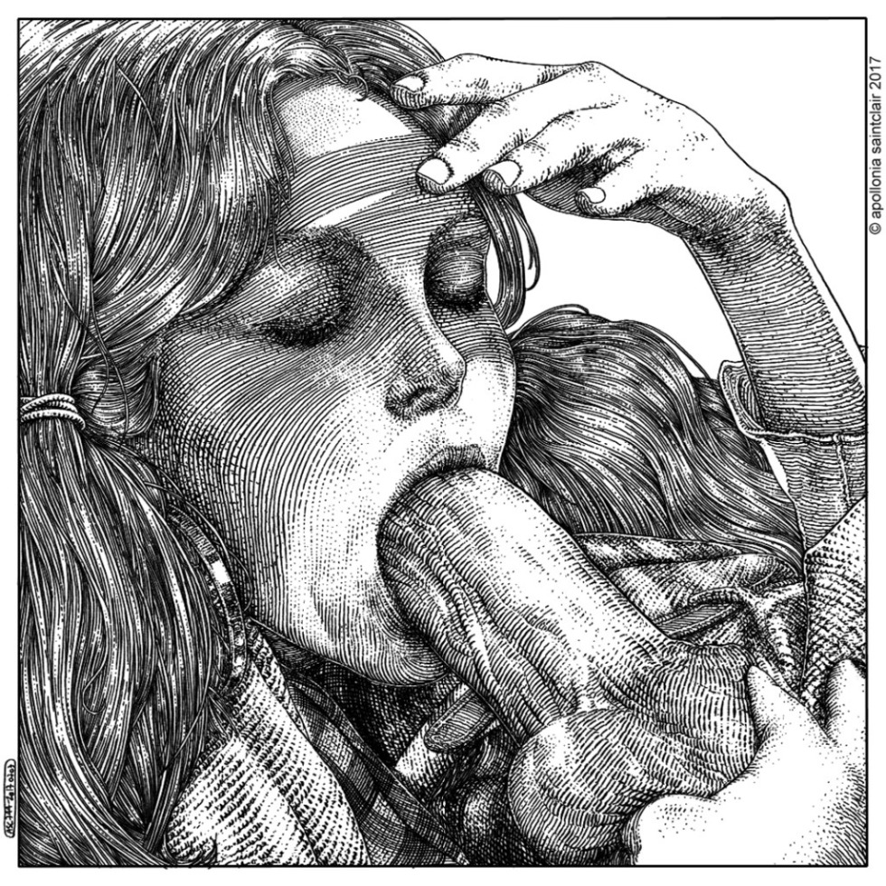 Pencil drawings of blowjob