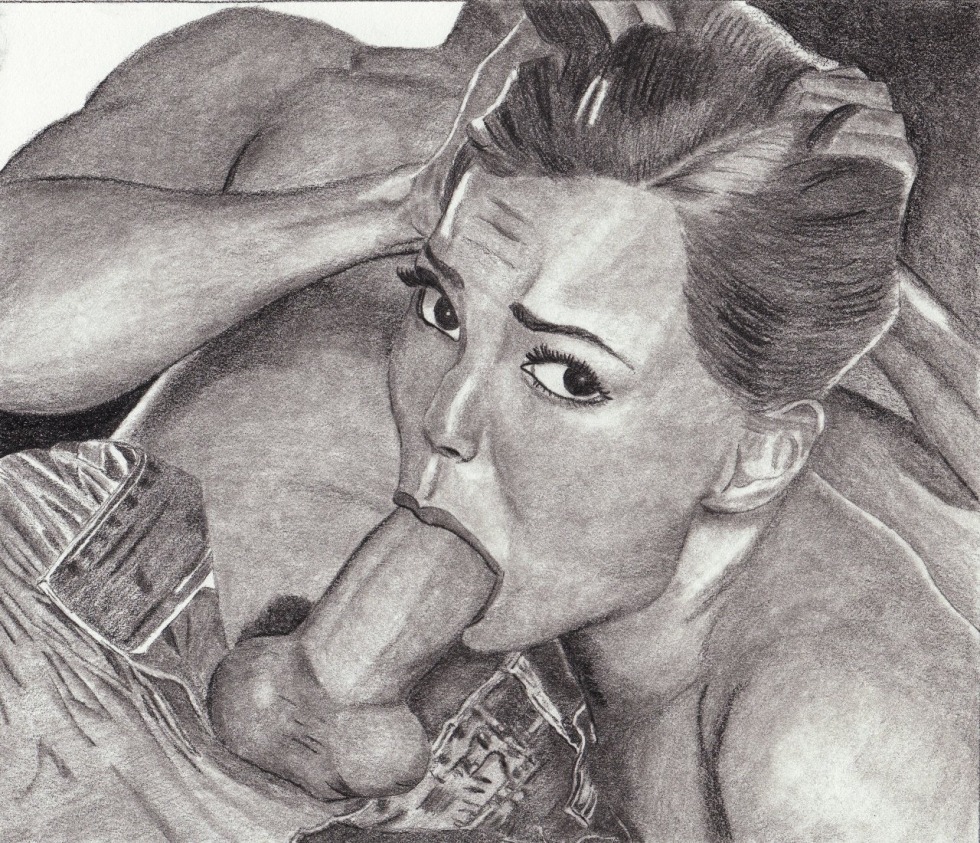 Blowjob drawings with a pencil
