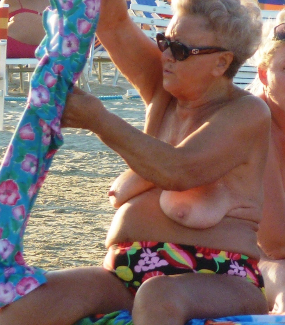 Pensioners Topless on the beach
