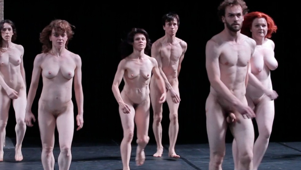Beautiful naked women in the theater