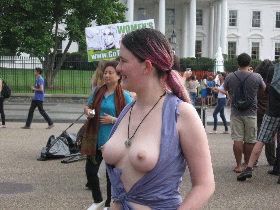 Showed boobs in public