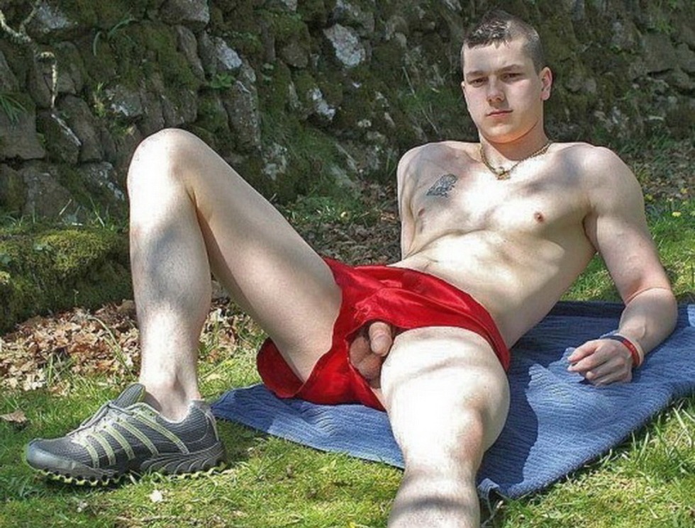 Men without panties under shorts