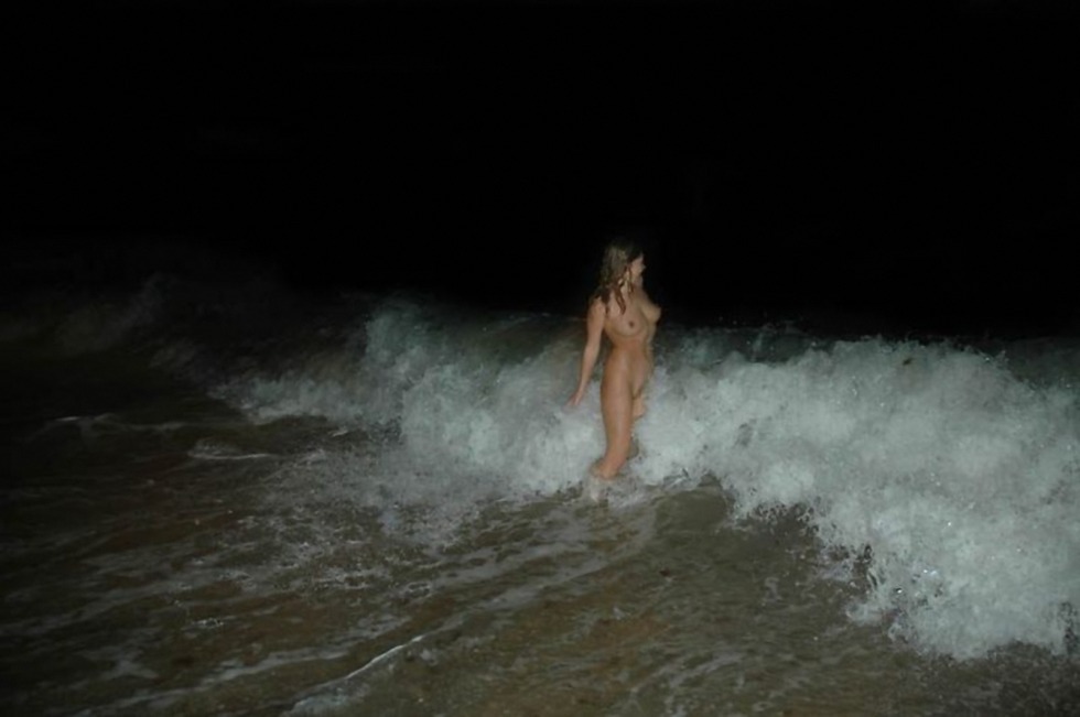 Night bathing naked