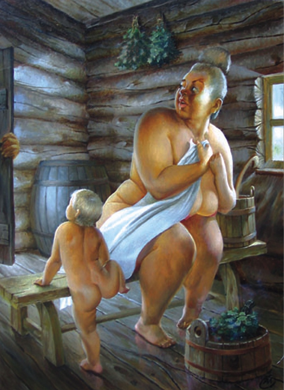 Tolbodukha painting in the bath