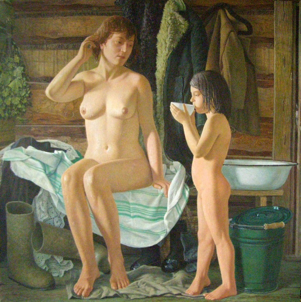 Rustic style in painting nude