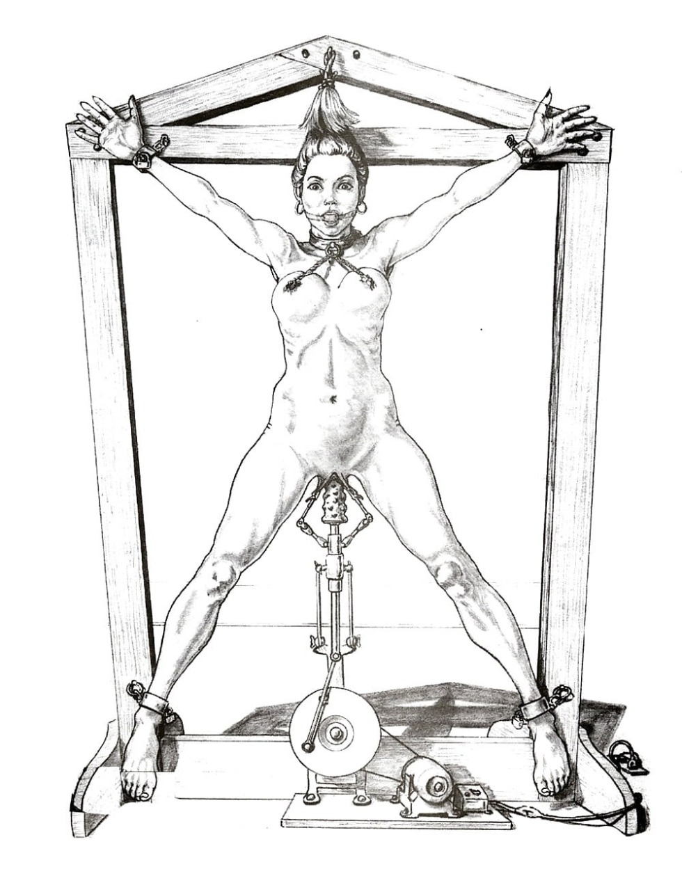Drawings of BDSM torture