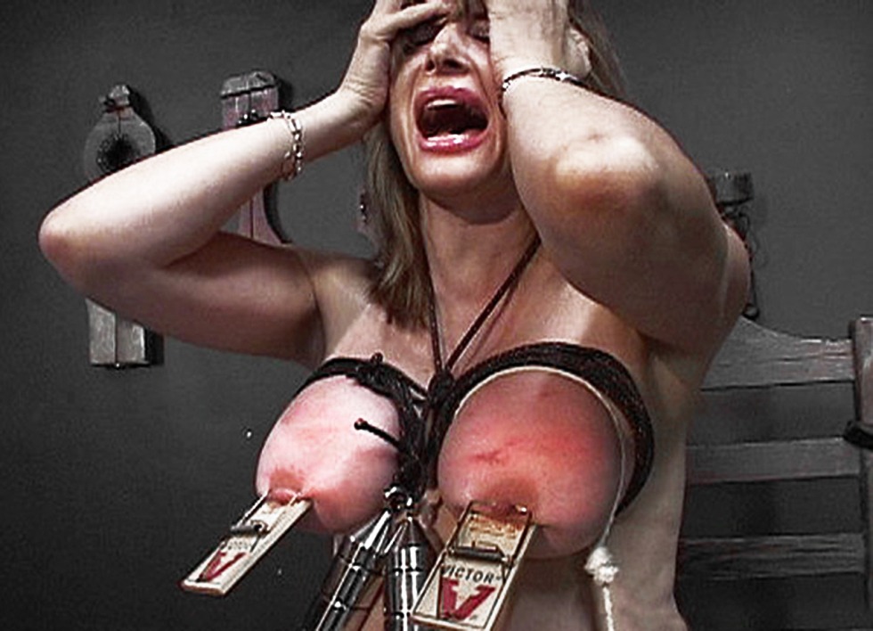 BDSM Big boobs in a vice