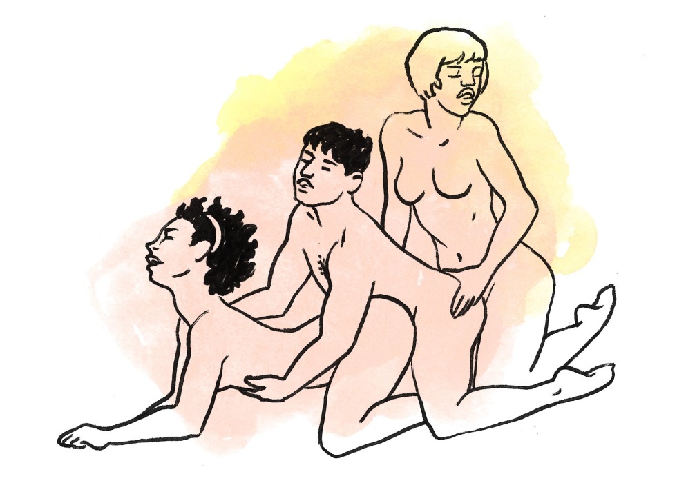Gangbang in Kamasutra drawings