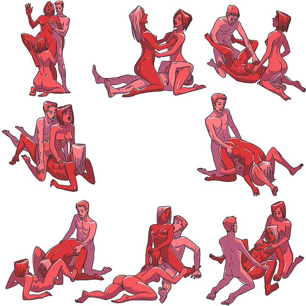 Modern illustrations of poses in Kamasutra