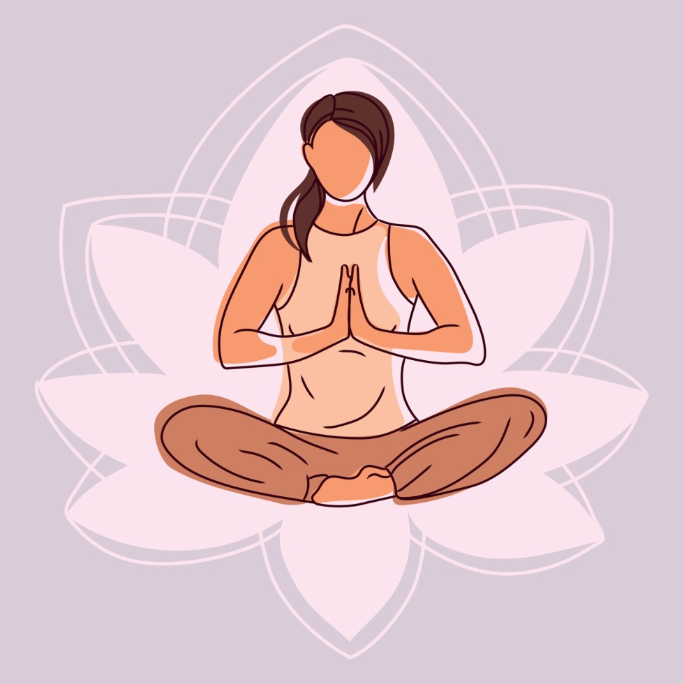 Legs in the lotus pose drawing