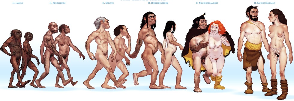 Neanderthals of a woman are naked
