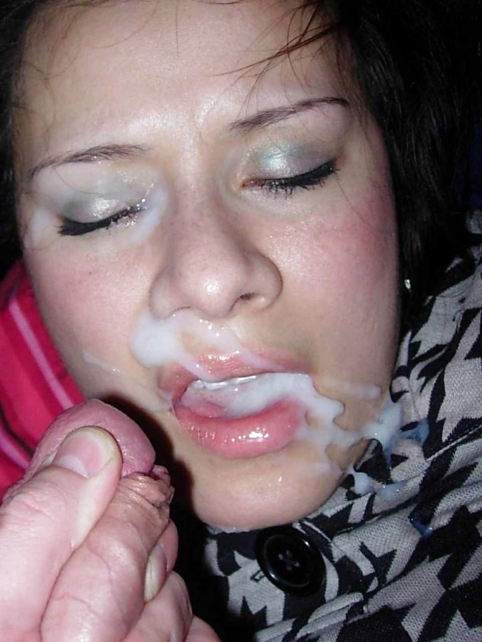 Cum on amateur face