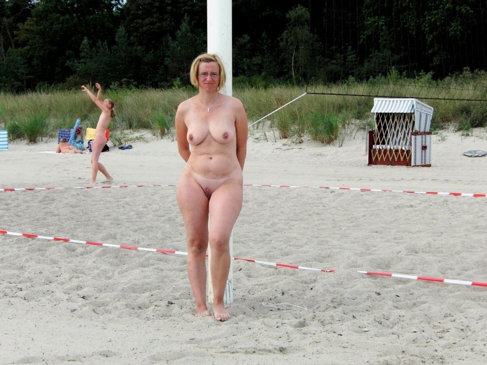 Naked old women on the beach