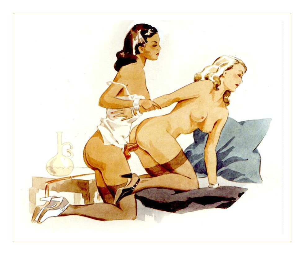 Pornographic retro drawings lesbian