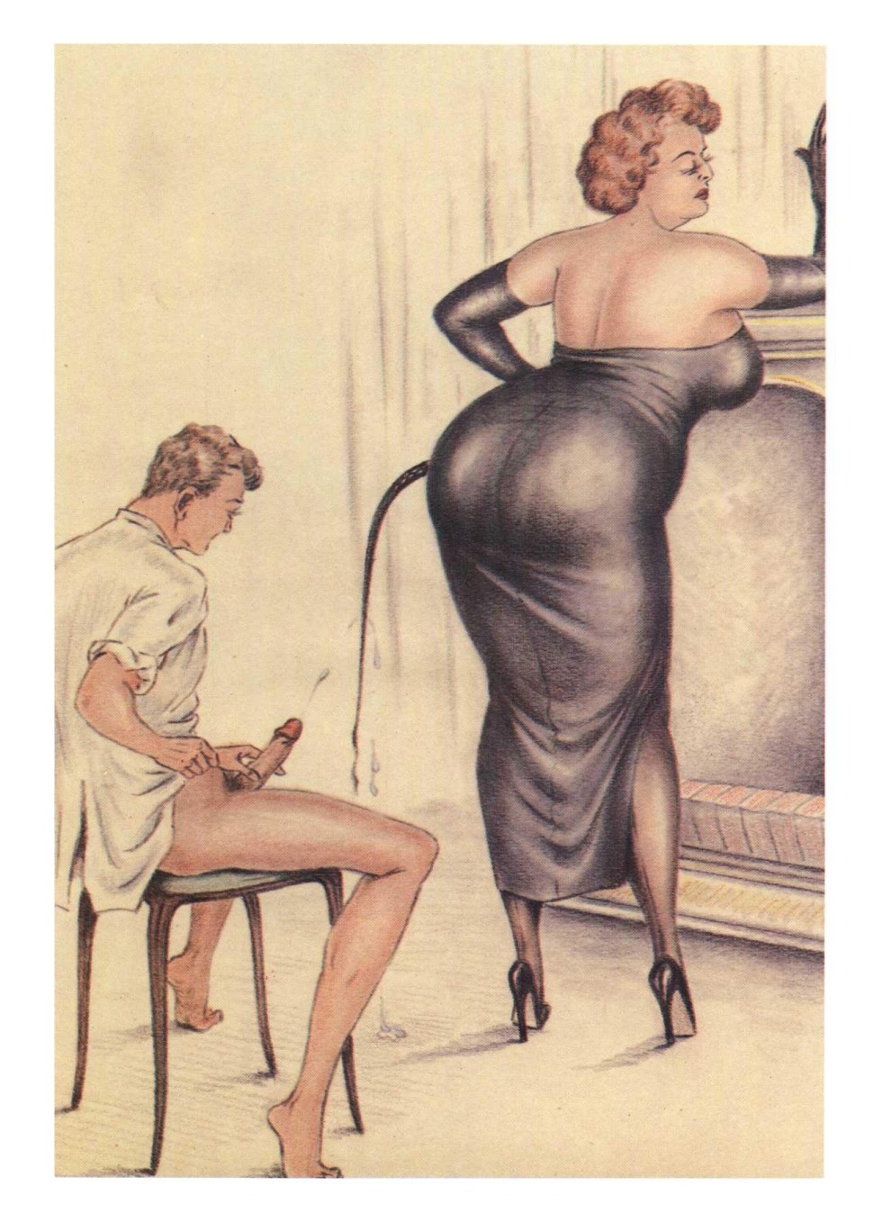 Erotic retro drawings by femdom