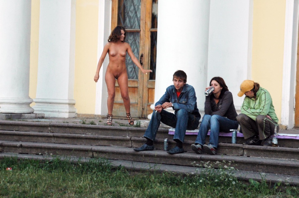 Naked in front of the girls