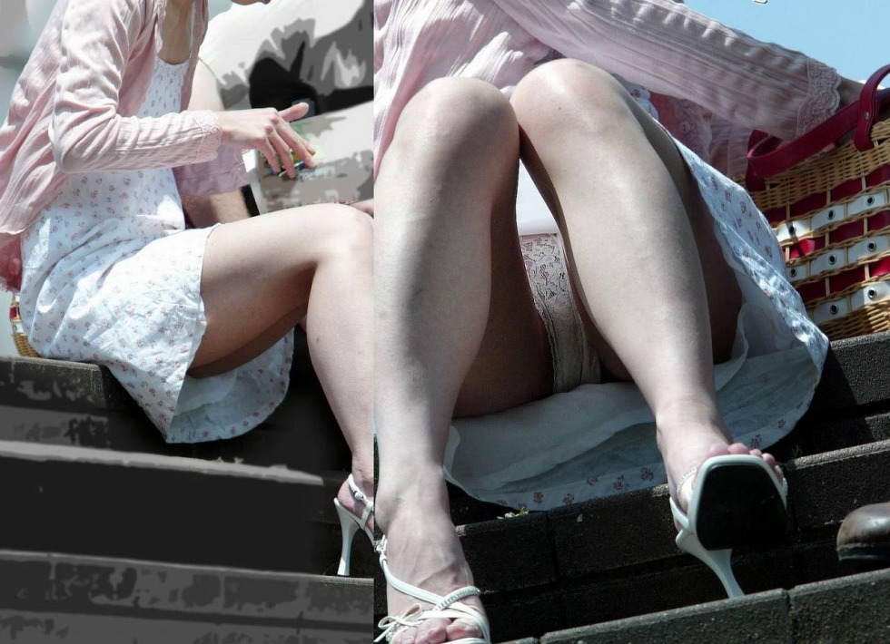 Skirts of panties are spied