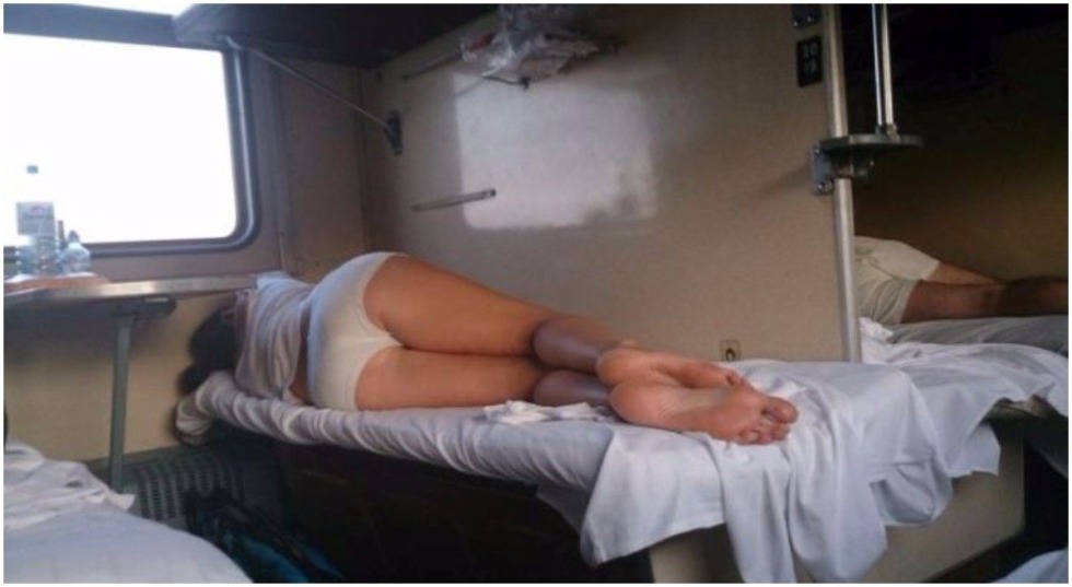 Girl in the train car