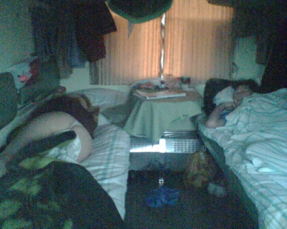 Spied on sleeping on the train