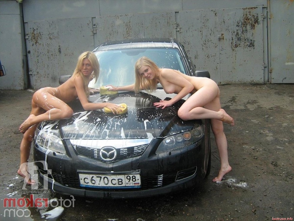 Naked girls on a car wash