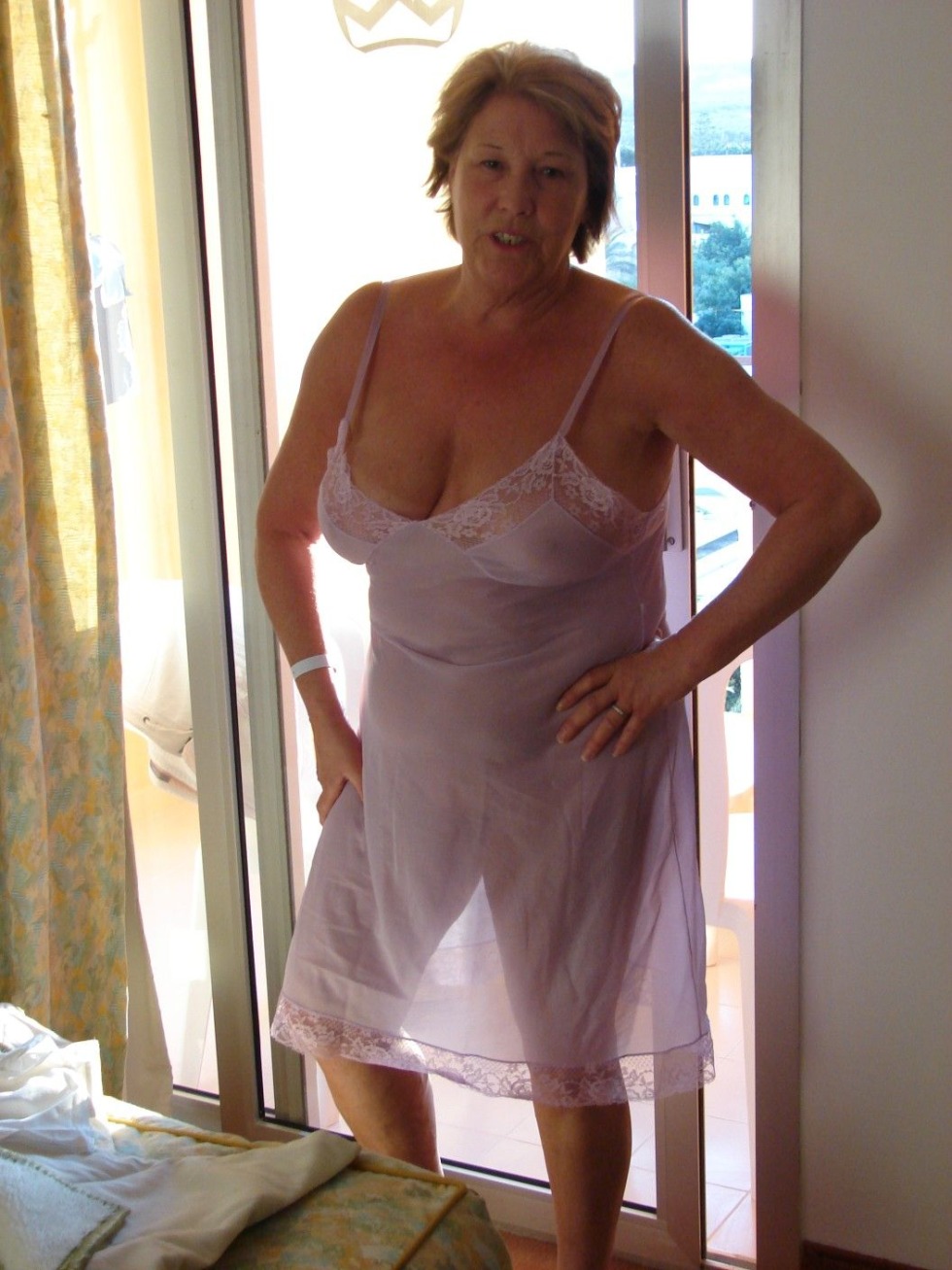 Older women in transparent panties
