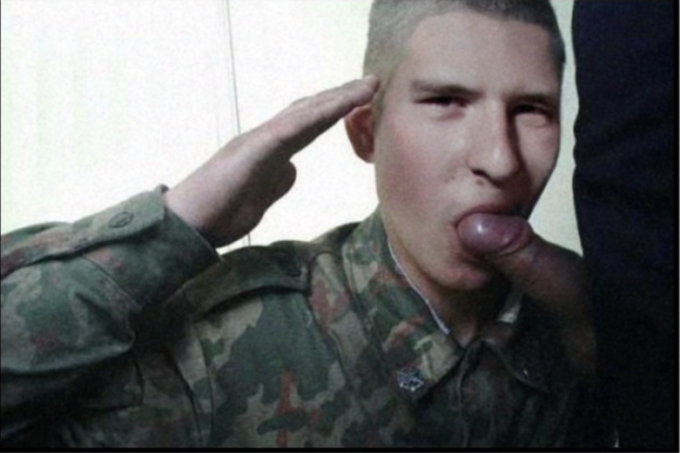 The soldier sucked in the army