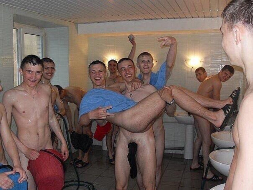 Naked Russian guys in the army