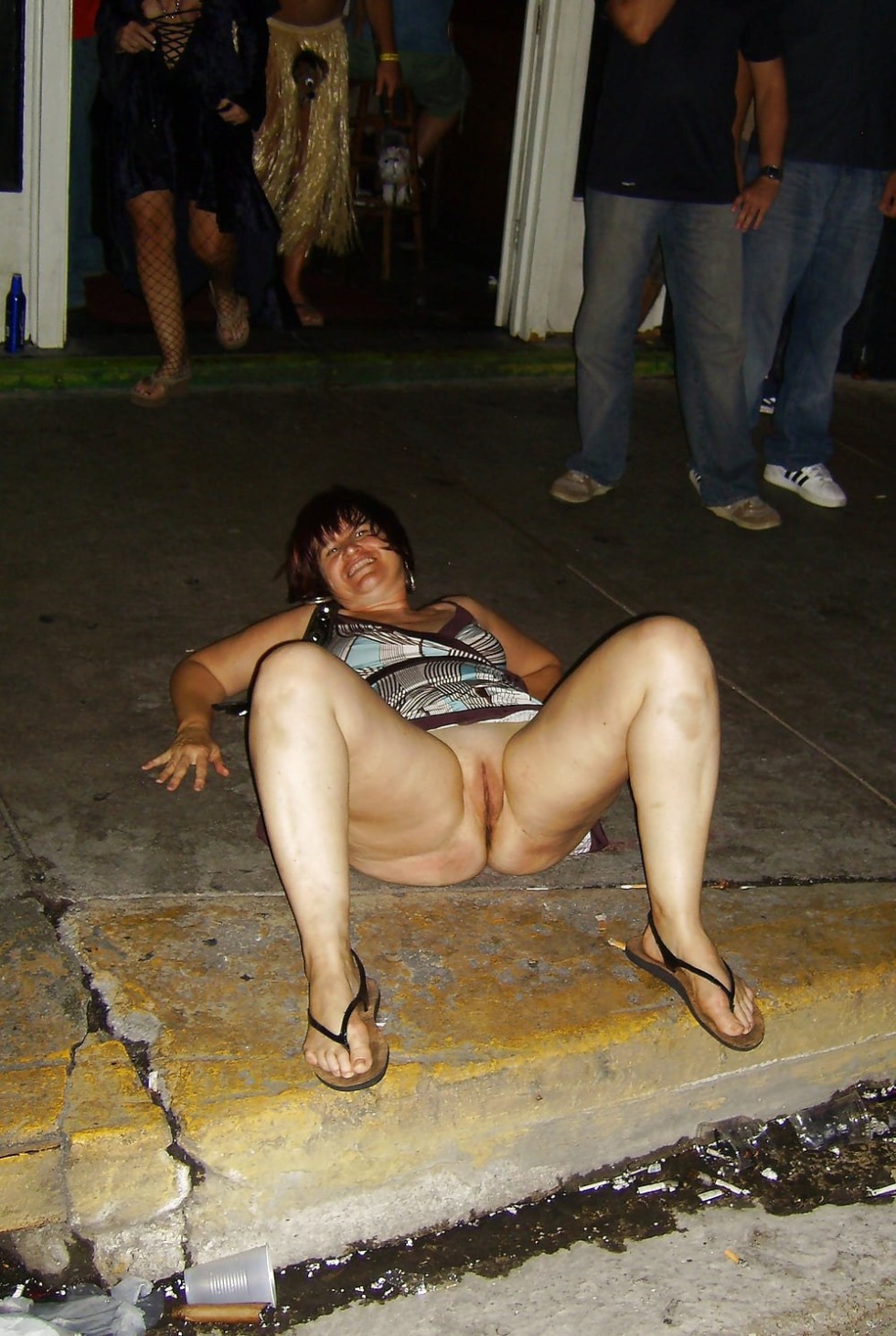 Drunk women without panties