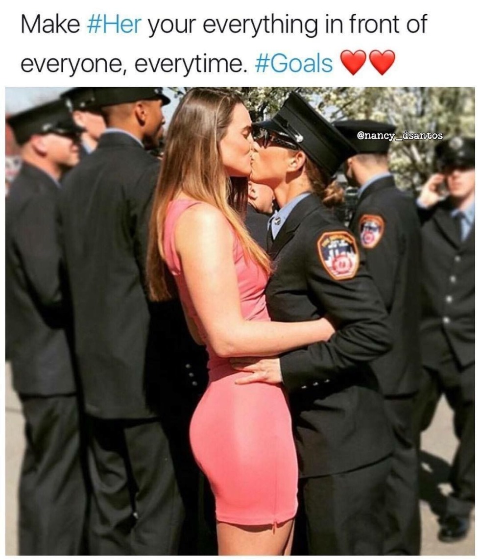 Couple policeman and girl