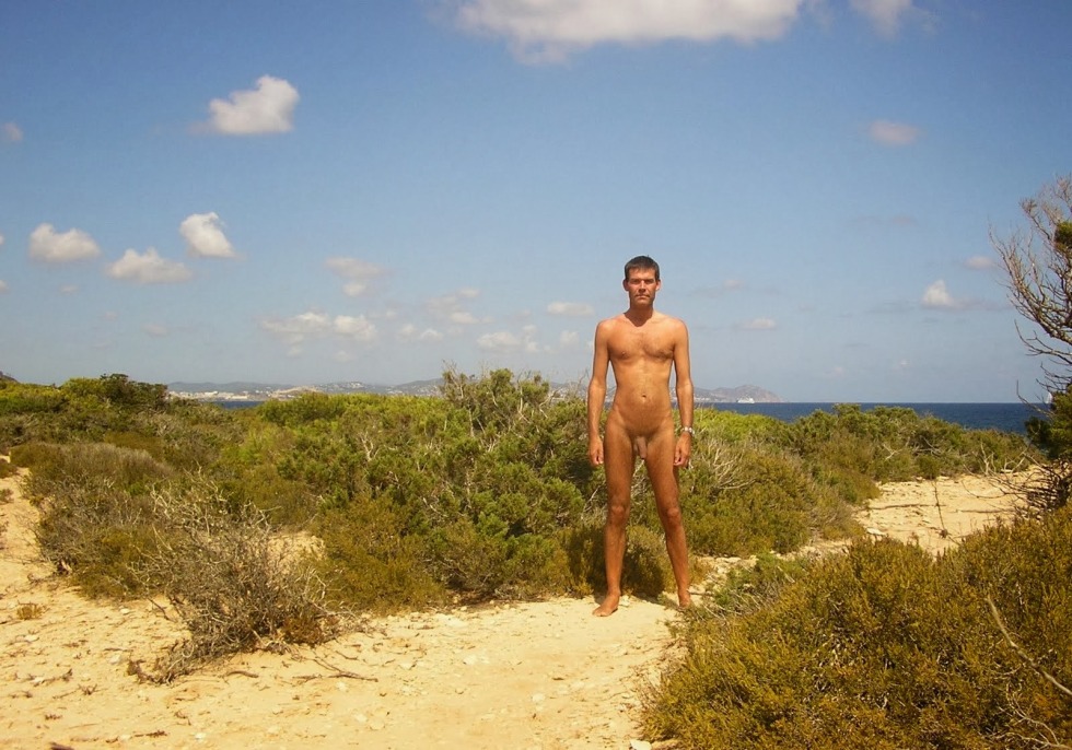 Naked guys on the beach and in the forest
