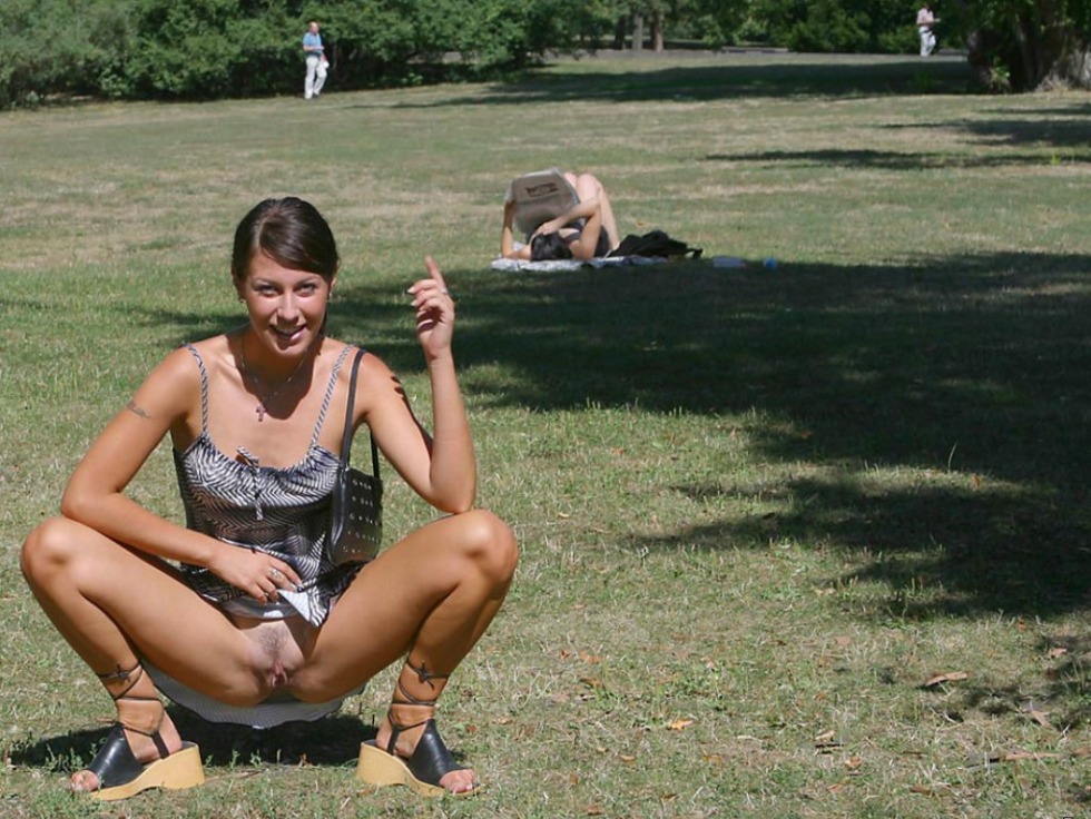 Girls squeezed without panties