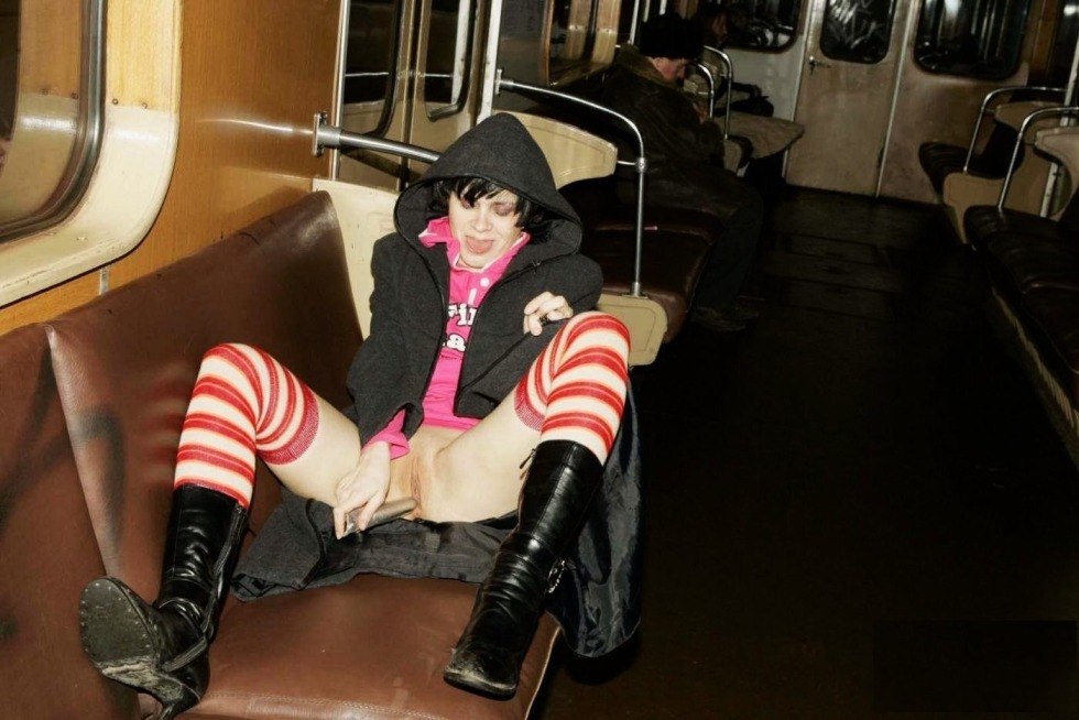 Without panties in public transport