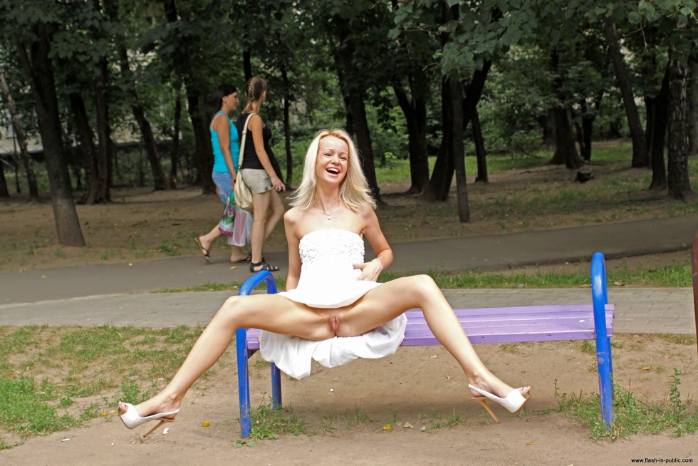 Girls without panties in public places