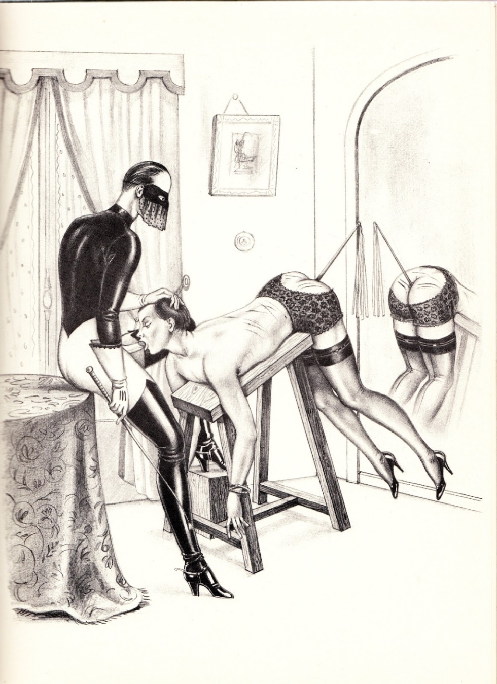 Feminine dominance of kuni flogging
