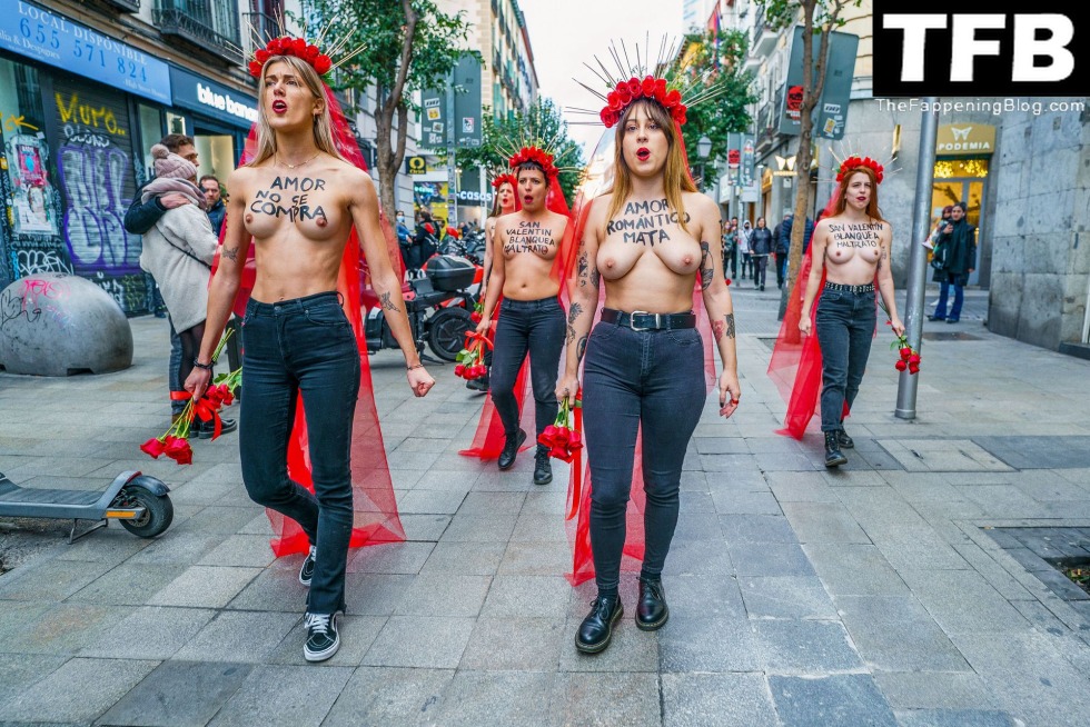 Protesting naked women